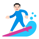 Light Surfing Man (Flat) Free Open-Source SVG Icon