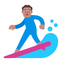 Medium Man Surfing (Flat) Free Open-Source SVG Icon