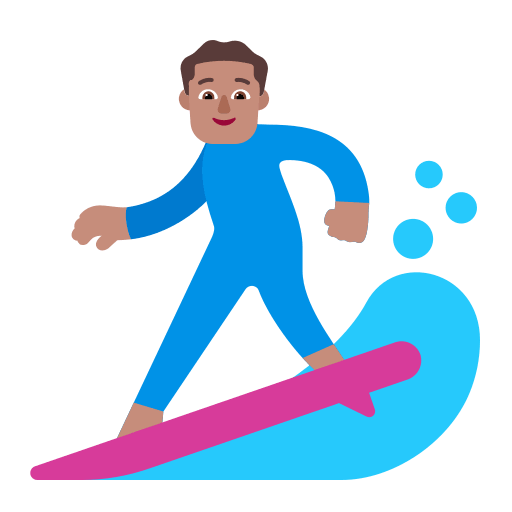 Medium Man Surfing (Flat) Free Open-Source SVG Icon (Fluent Emoji Flat)