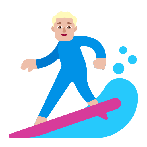 Medium-Light Man Surfing (Flat) Free Open-Source SVG Icon (Fluent Emoji Flat)