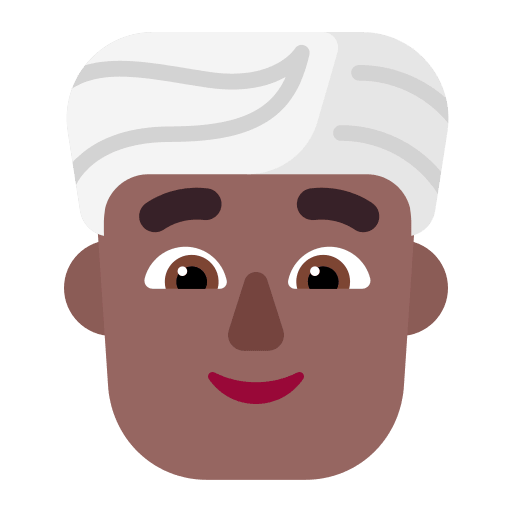 Medium Dark Man Wearing Turban (Flat) Free Open-Source SVG Icon (Fluent Emoji Flat)