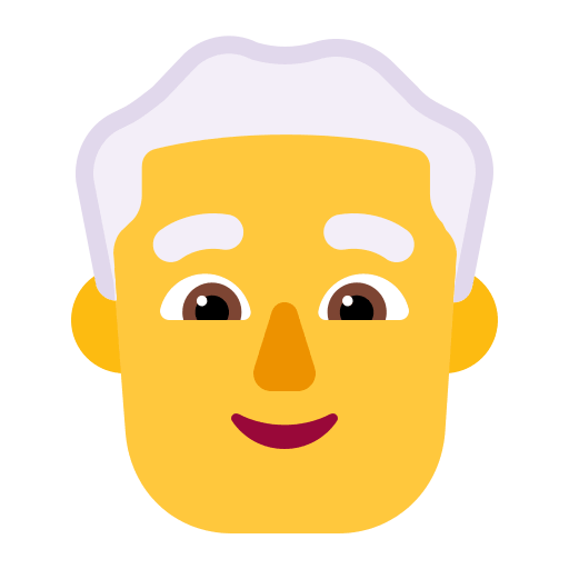 Man with White Hair (Flat) Free Open-Source SVG Icon (Fluent Emoji Flat)