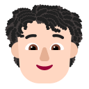 Light Curly Hair Person (Flat) Free Open-Source SVG Icon