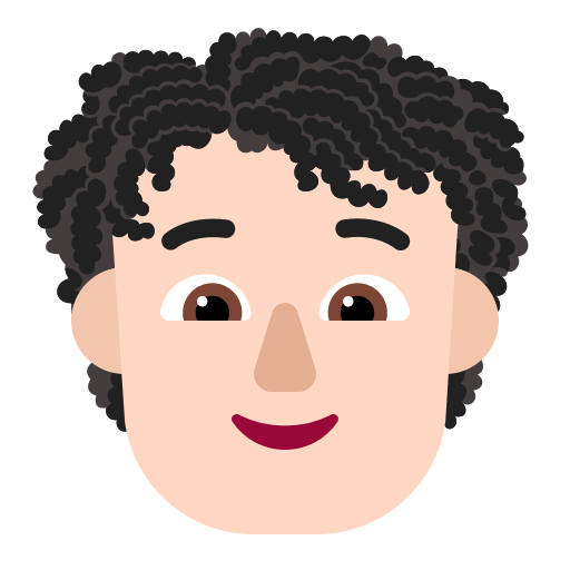 Light Curly Hair Person (Flat) Free Open-Source SVG Icon (Fluent Emoji Flat)