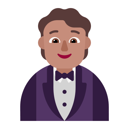 Medium Tuxedo-Clad Person (Flat) Free Open-Source SVG Icon (Fluent Emoji Flat)