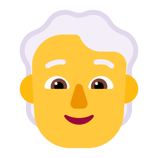 Person with White Hair (Flat) Free Open-Source SVG Icon (Fluent Emoji Flat)