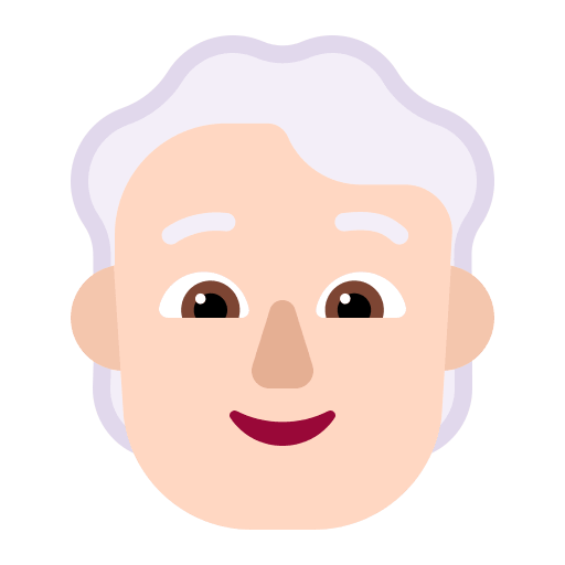 Person with White Hair (Flat) Free Open-Source SVG Icon (Fluent Emoji Flat)