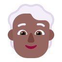 Medium Dark Person with White Hair (Flat) Free Open-Source SVG Icon