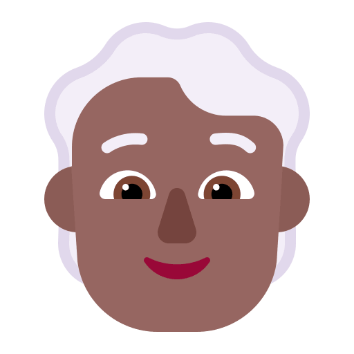 Medium Dark Person with White Hair (Flat) Free Open-Source SVG Icon (Fluent Emoji Flat)