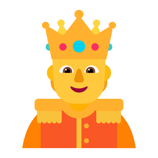 Person with Crown (Flat) Free Open-Source SVG Icon (Fluent Emoji Flat)