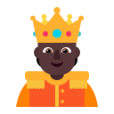 Dark Person With Crown (Flat) Free Open-Source SVG Icon