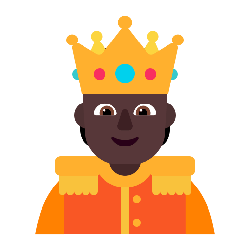 Dark Person With Crown (Flat) Free Open-Source SVG Icon (Fluent Emoji Flat)