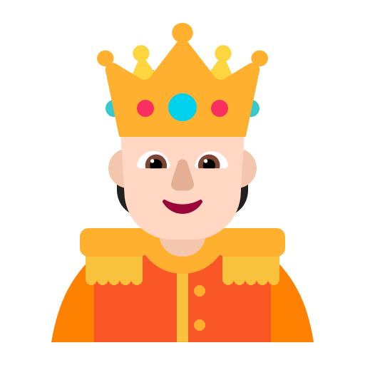 Person with Crown (Light) Free Open-Source SVG Icon (Fluent Emoji Flat)