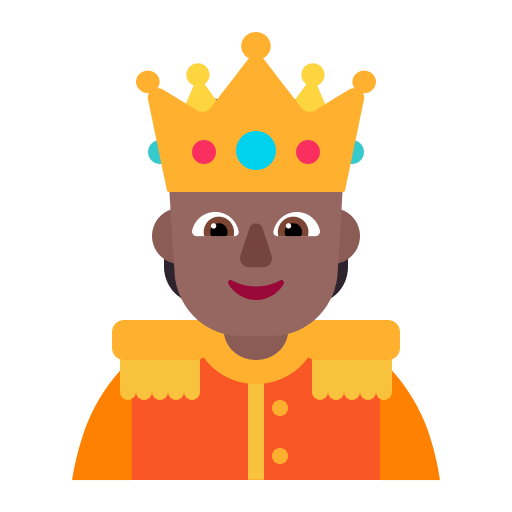 Medium Dark Person with Crown Free Open-Source SVG Icon (Fluent Emoji Flat)