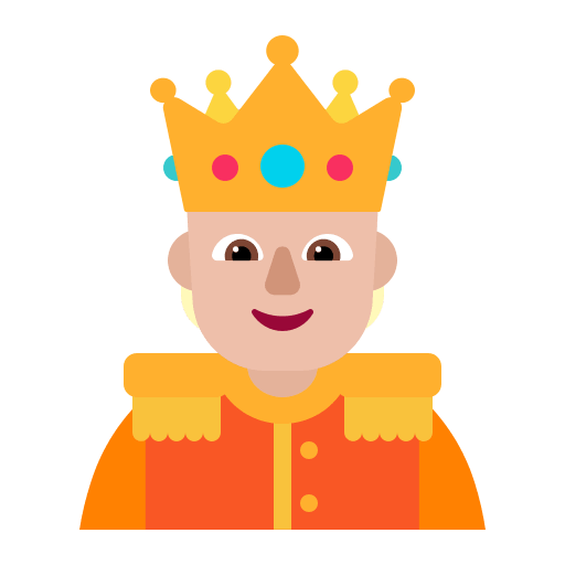 Medium Light Person with Crown (Flat) Free Open-Source SVG Icon (Fluent Emoji Flat)