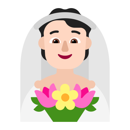 Person with Veil (Light) Free Open-Source SVG Icon (Fluent Emoji Flat)