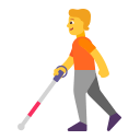 Person With White Cane (Flat) Free Open-Source SVG Icon