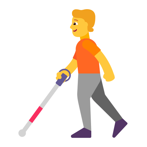 Person With White Cane (Flat) Free Open-Source SVG Icon (Fluent Emoji Flat)