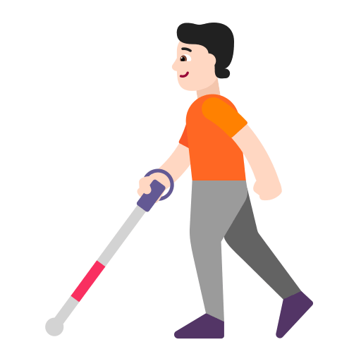 Person With White Cane (Light) Free Open-Source SVG Icon (Fluent Emoji Flat)