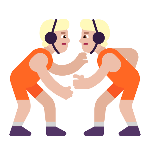 Medium Light Wrestling Person (Flat) Free Open-Source SVG Icon (Fluent Emoji Flat)