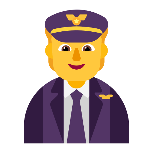 Pilot Character (Flat) Free Open-Source SVG Icon (Fluent Emoji Flat)