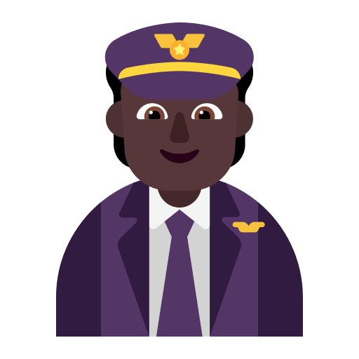 Dark Pilot (Flat) Free Open-Source SVG Icon (Fluent Emoji Flat)