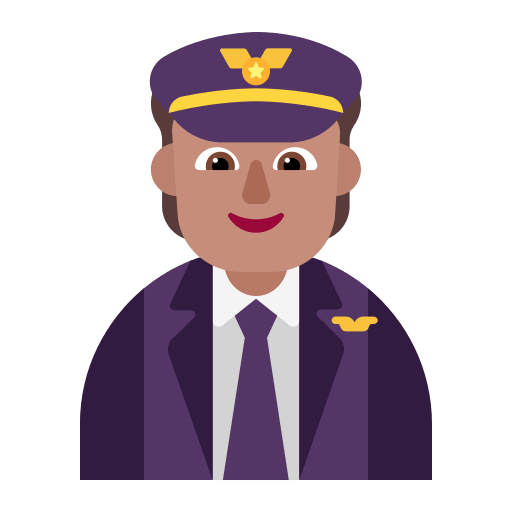 Medium Pilot Avatar (Flat) Free Open-Source SVG Icon (Fluent Emoji Flat)