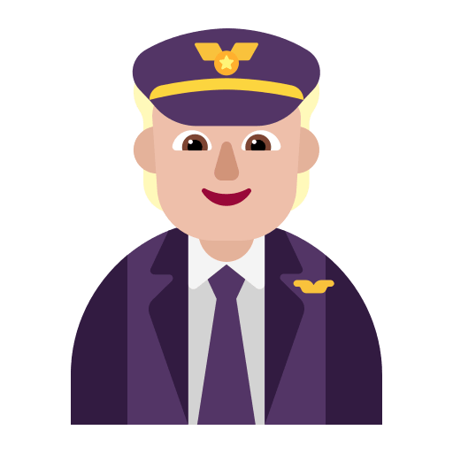 Medium Light Pilot (Flat) Free Open-Source SVG Icon (Fluent Emoji Flat)