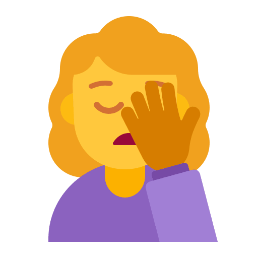 Woman Facepalming (Flat) Free Open-Source SVG Icon (Fluent Emoji Flat)