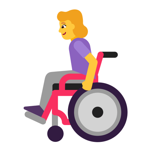 Woman in Manual Wheelchair (Flat) Free Open-Source SVG Icon (Fluent Emoji Flat)