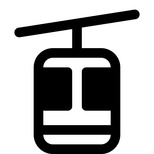 Aerial Tramway System Free Open-Source SVG Icon (Fluent Emoji High Contrast)