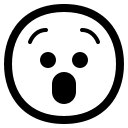 Astonished Face Emoji (High Contrast) Free Open-Source SVG Icon