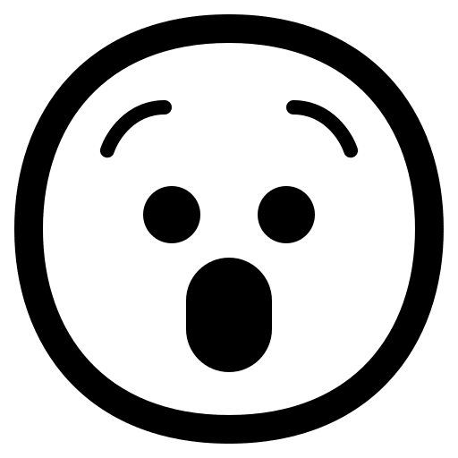 Astonished Face Emoji (High Contrast) Free Open-Source SVG Icon (Fluent Emoji High Contrast)