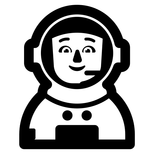 Astronaut Character (High Contrast) Free Open-Source SVG Icon (Fluent Emoji High Contrast)