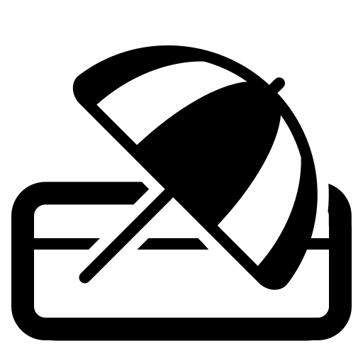 Beach With Umbrella (High Contrast) Free Open-Source SVG Icon (Fluent Emoji High Contrast)