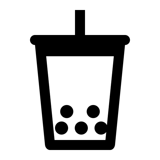 Bubble Tea Drink Free Open-Source SVG Icon (Fluent Emoji High Contrast)