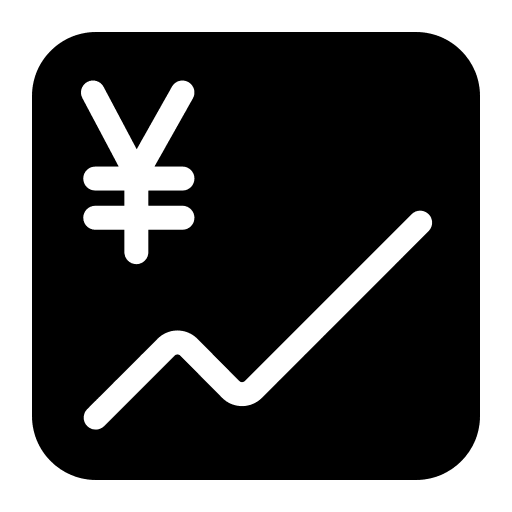 Yen Currency Increasing Chart (High Contrast) Free Open-Source SVG Icon (Fluent Emoji High Contrast)