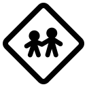 Children Crossing Sign (High Contrast) Free Open-Source SVG Icon