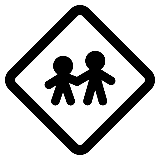 Children Crossing Sign (High Contrast) Free Open-Source SVG Icon (Fluent Emoji High Contrast)