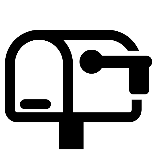 Closed Mailbox with Lowered Flag (High Contrast) Free Open-Source SVG Icon (Fluent Emoji High Contrast)