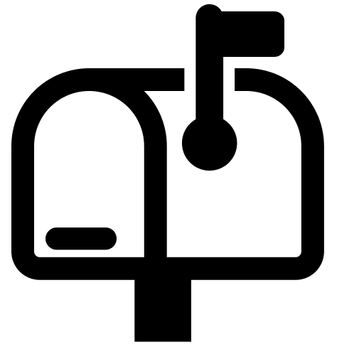 Closed Mailbox with Raised Flag (High Contrast) Free Open-Source SVG Icon (Fluent Emoji High Contrast)