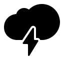 Cloud With Lightning (High Contrast) Free Open-Source SVG Icon