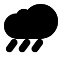 Cloud with Rain (High Contrast) Free Open-Source SVG Icon