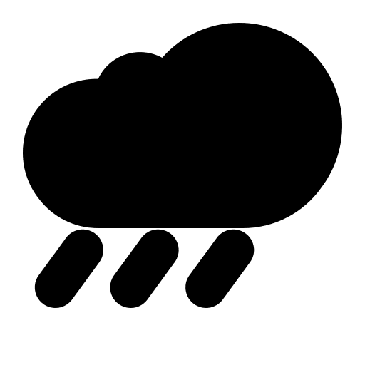 Cloud with Rain (High Contrast) Free Open-Source SVG Icon (Fluent Emoji High Contrast)