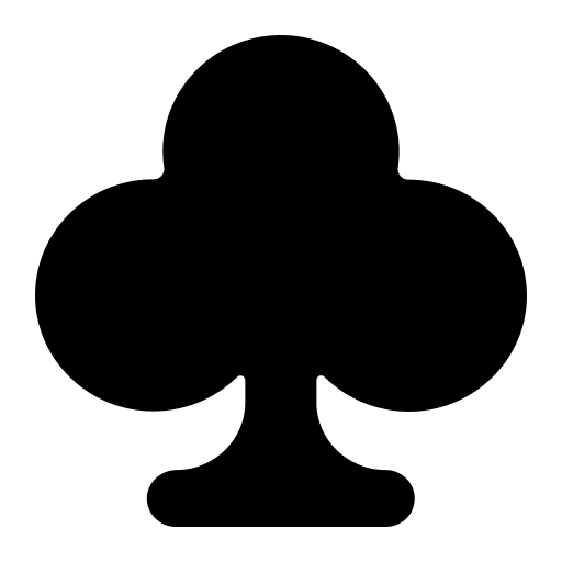 Club Suit Playing Card Free Open-Source SVG Icon (Fluent Emoji High Contrast)