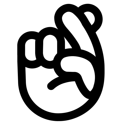 Crossed Fingers Gesture (High Contrast) Free Open-Source SVG Icon (Fluent Emoji High Contrast)