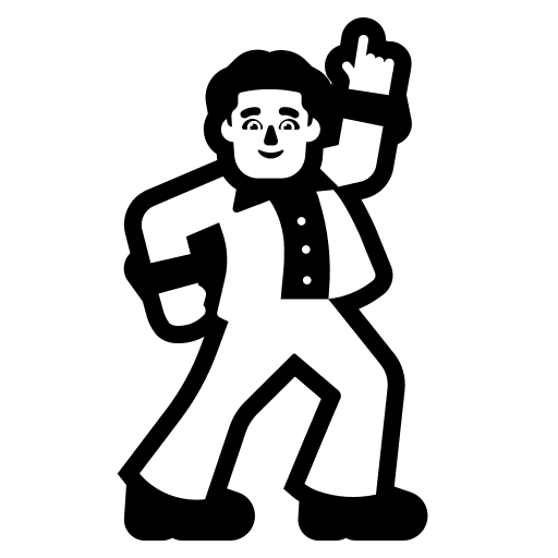 Dancing Man (High Contrast) Free Open-Source SVG Icon (Fluent Emoji High Contrast)