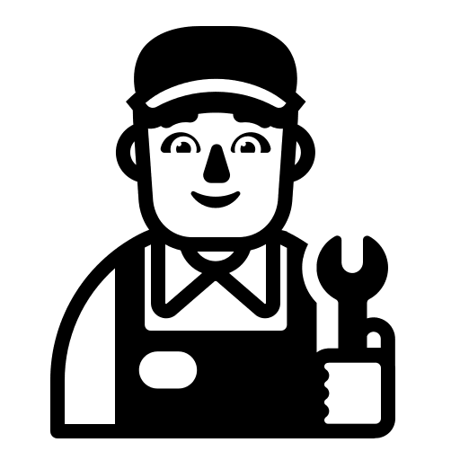 Mechanic Man (High Contrast) Free Open-Source SVG Icon (Fluent Emoji High Contrast)