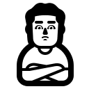 Pouting Man (High Contrast) Free Open-Source SVG Icon