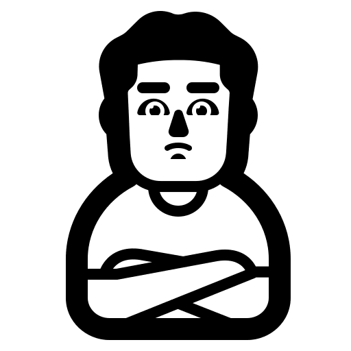 Pouting Man (High Contrast) Free Open-Source SVG Icon (Fluent Emoji High Contrast)